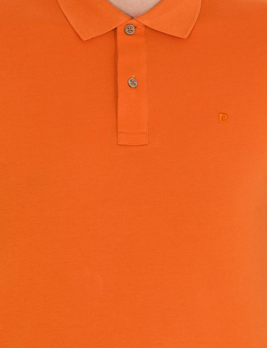 Turuncu Slim Fit Polo Yaka Basic Tişört