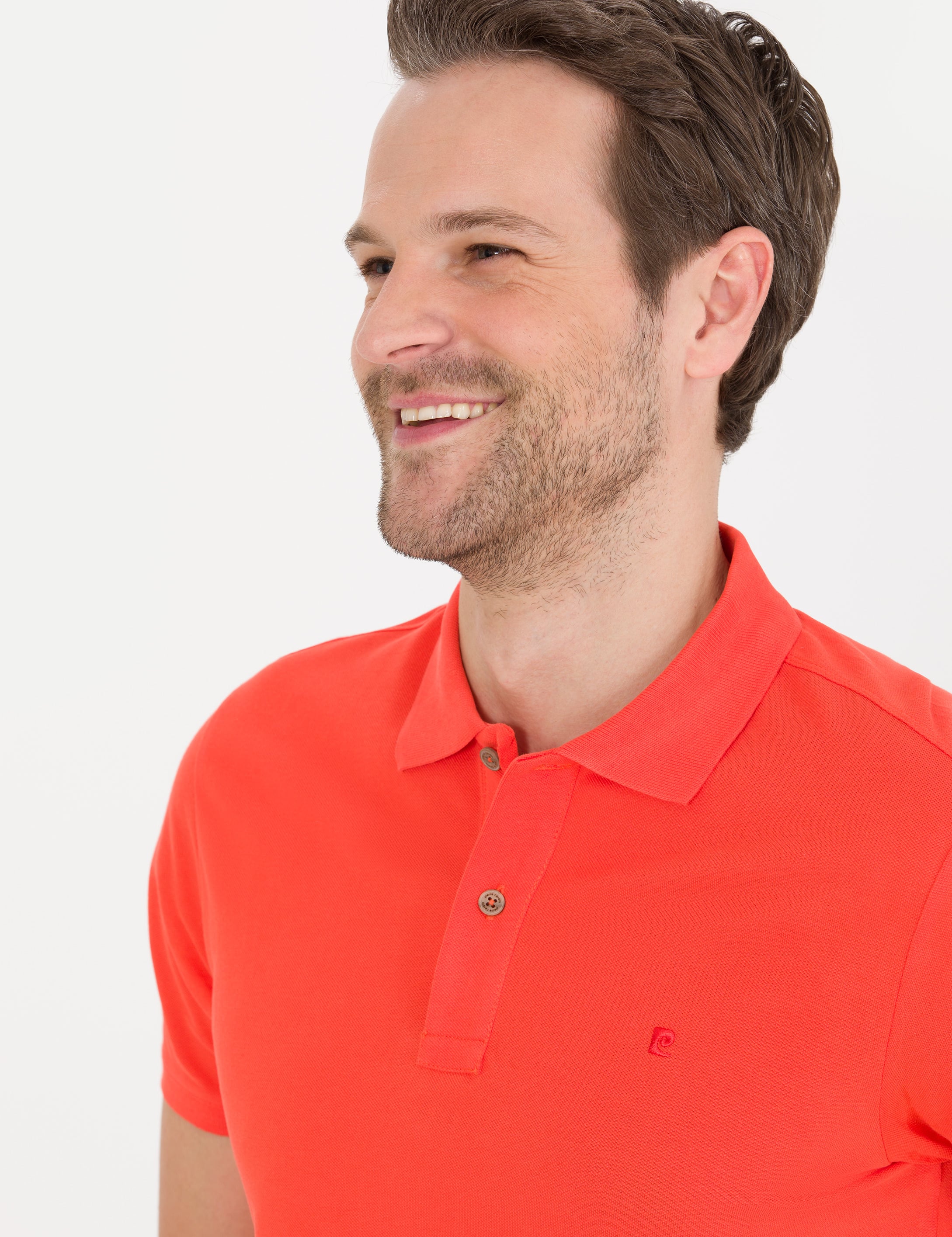 Kırmızı Slim Fit %100 Pamuk Düğmeli Polo Yaka Basic T-shirt