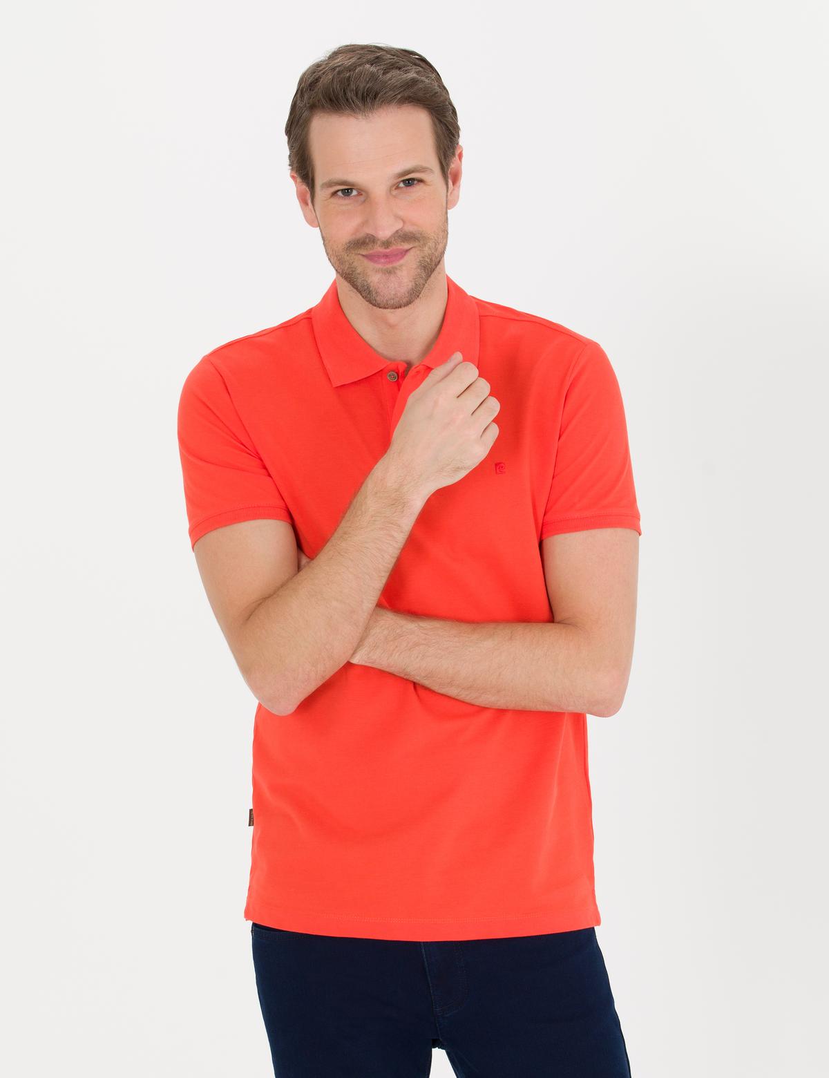 Kırmızı Slim Fit Polo Yaka Basic Tişört - 50262660212
