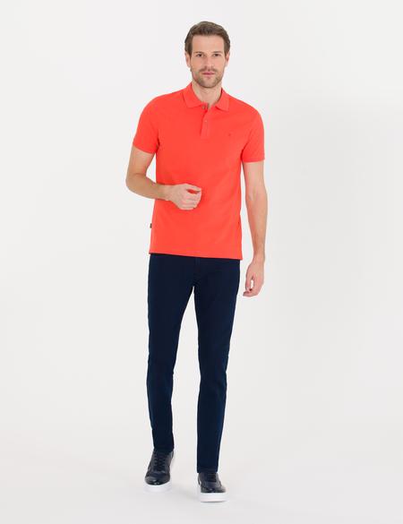 Kırmızı Slim Fit Polo Yaka Basic Tişört - 50262660212