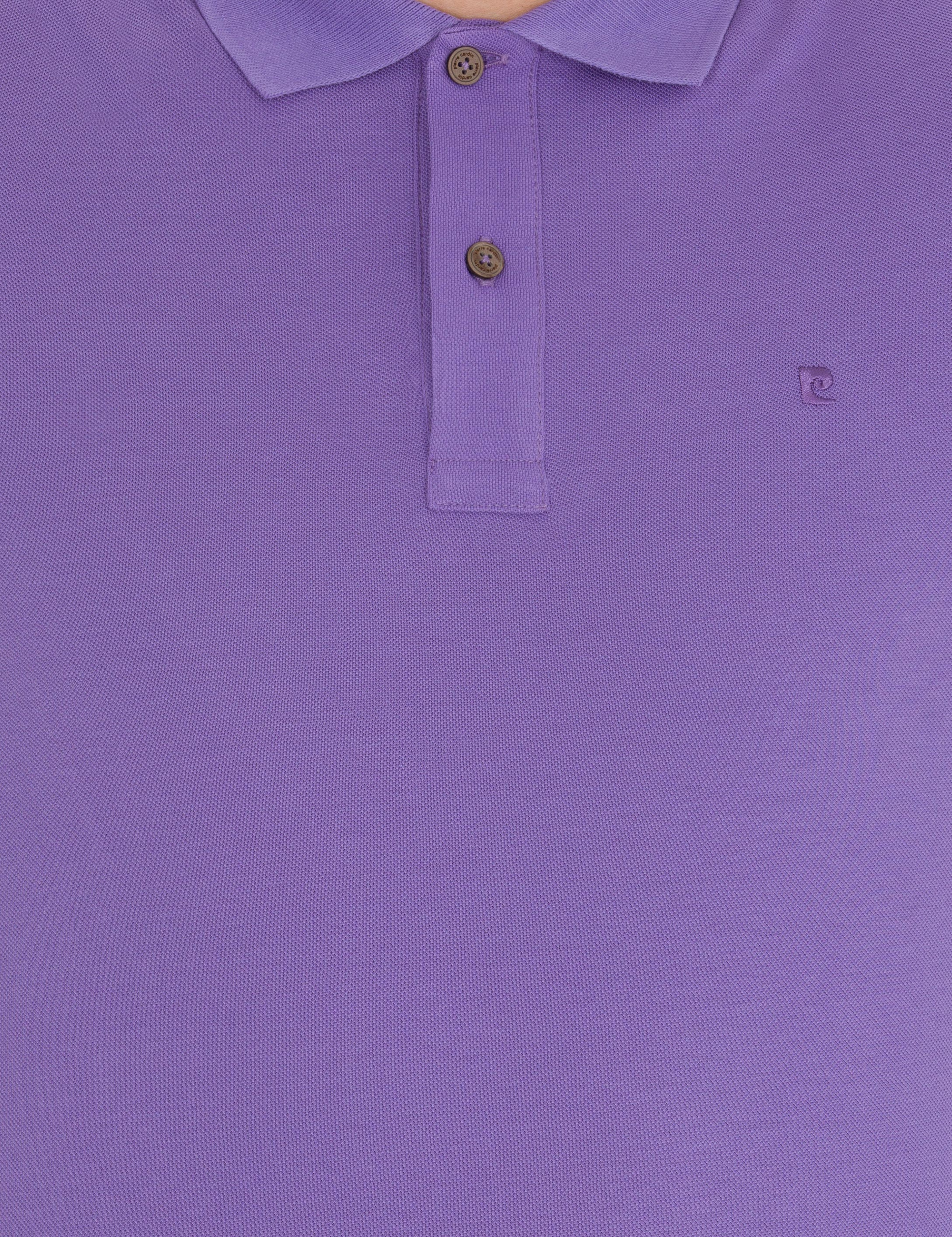 Mor Slim Fit Polo Yaka Basic Tişört - Image 6