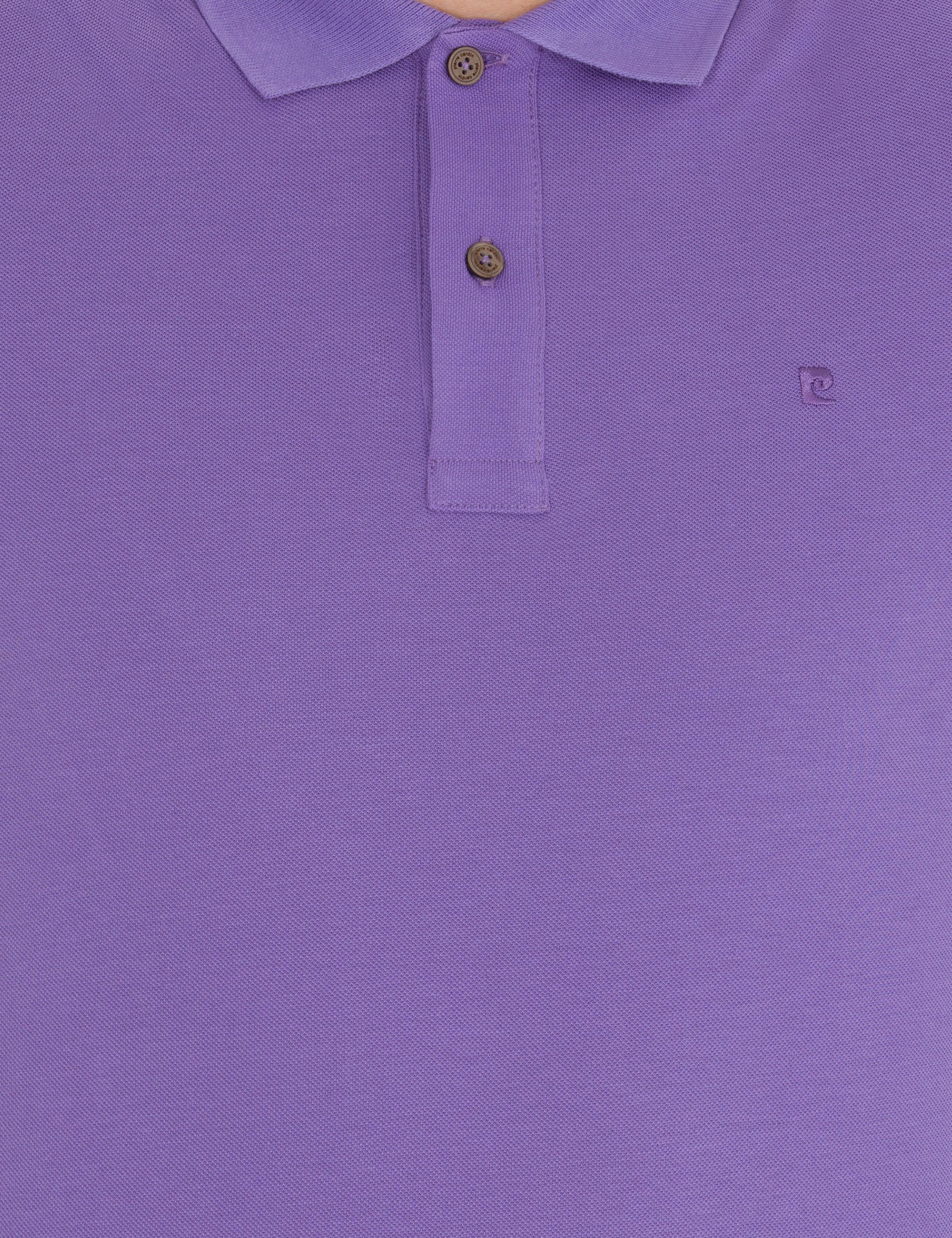 Mor Slim Fit Polo Yaka Basic Tişört