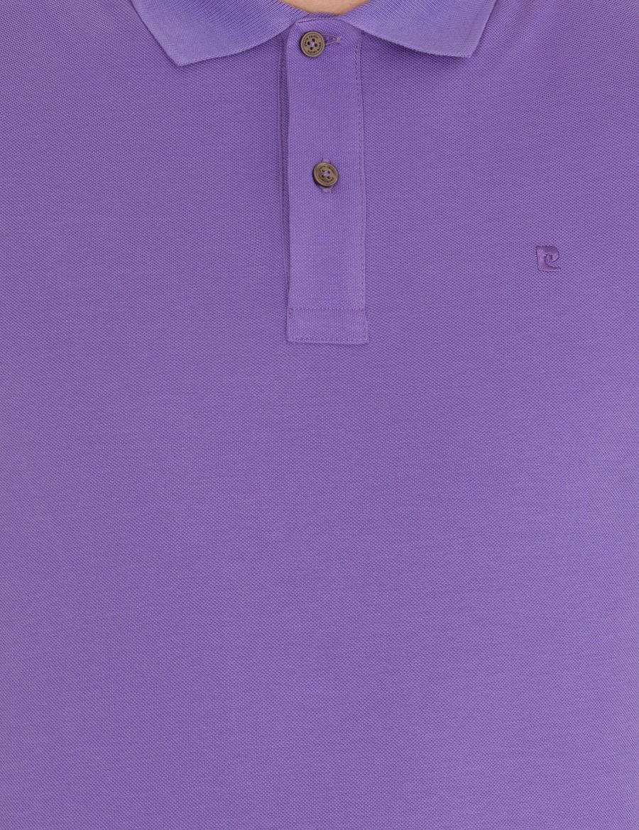 Mor Slim Fit Polo Yaka Basic Tişört