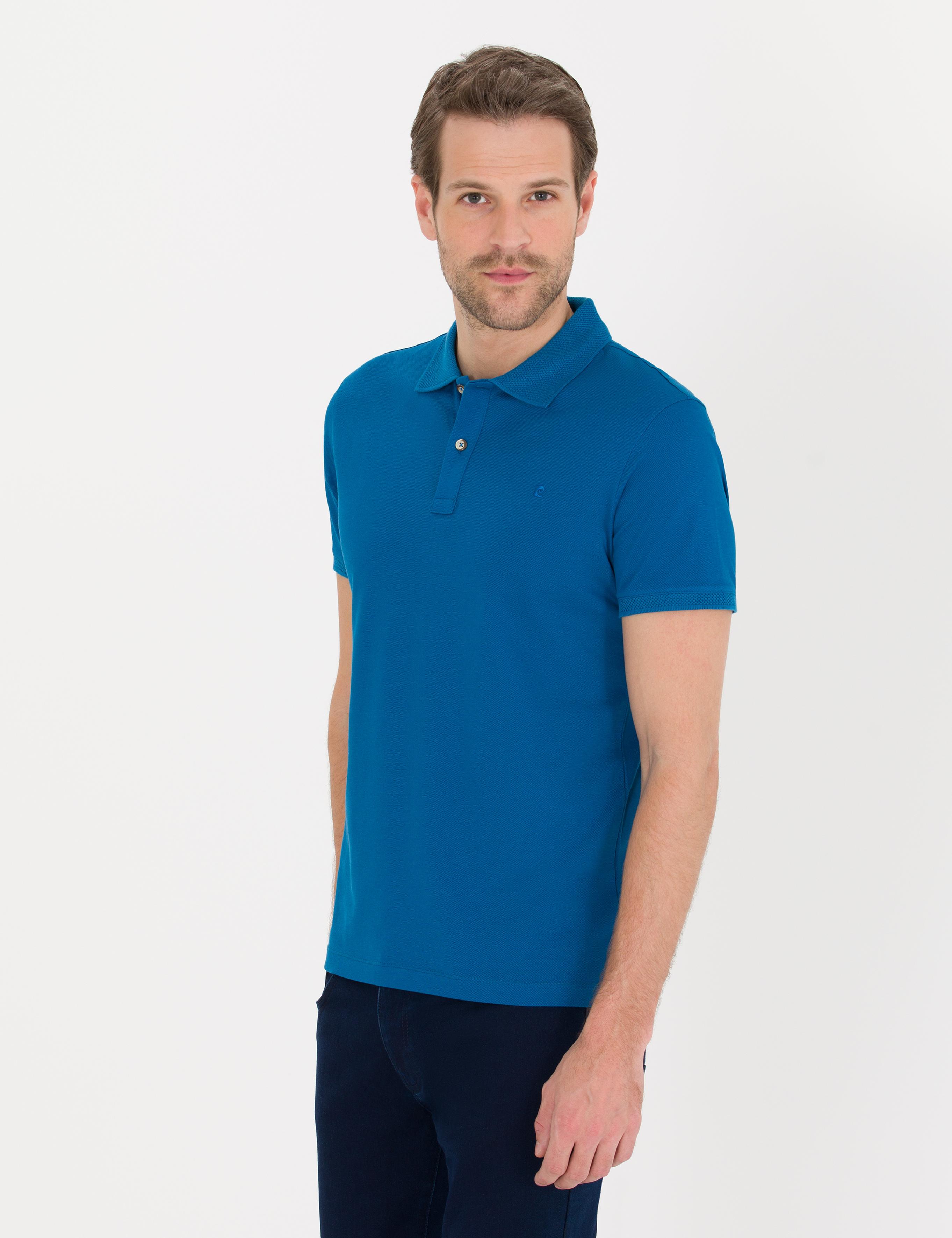 Indigo Slim Fit Polo Yaka Merserize Tişört