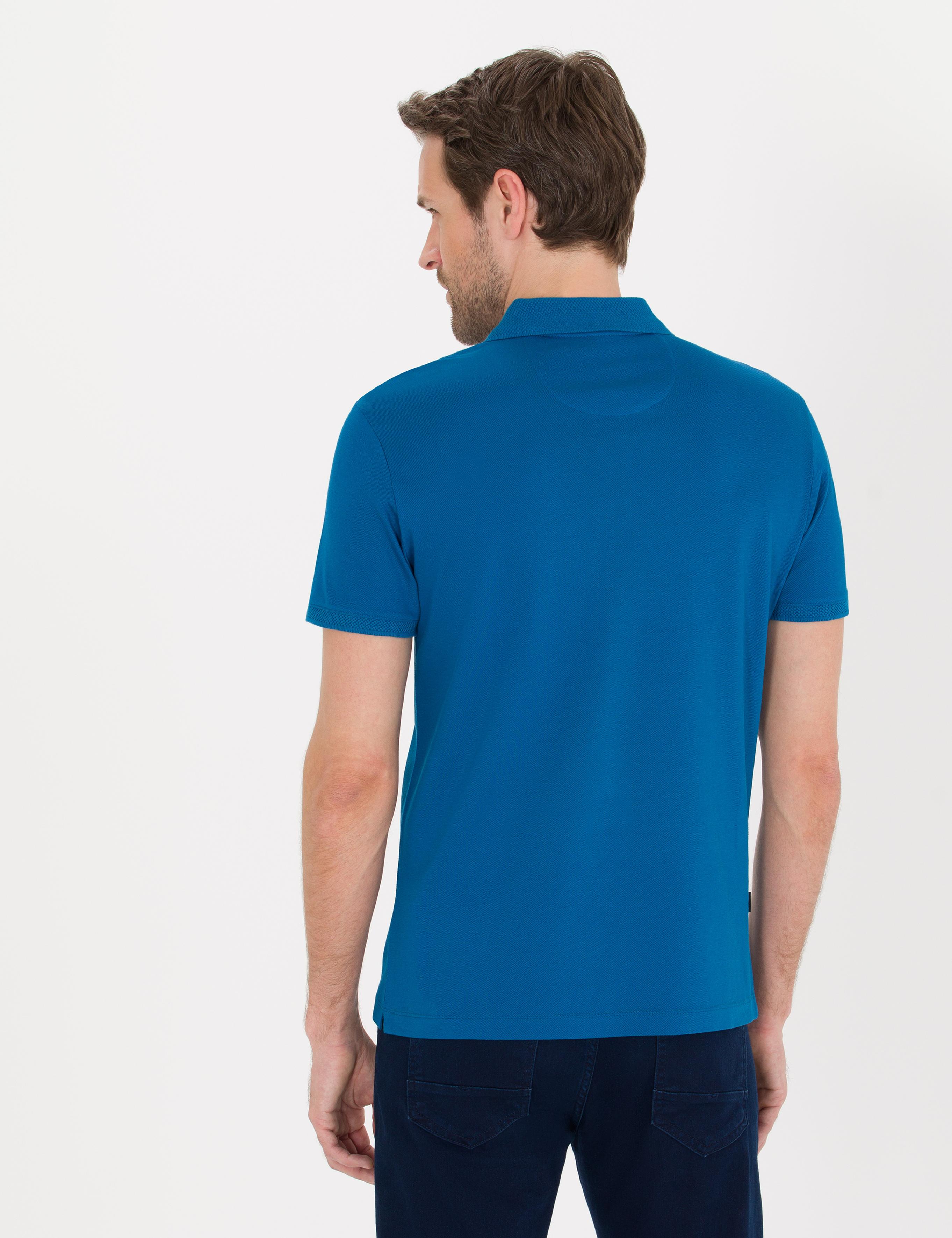 Indigo Slim Fit Polo Yaka Merserize Tişört
