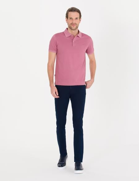 Pembe Slim Fit Polo Yaka Merserize Tişört - 50262665103