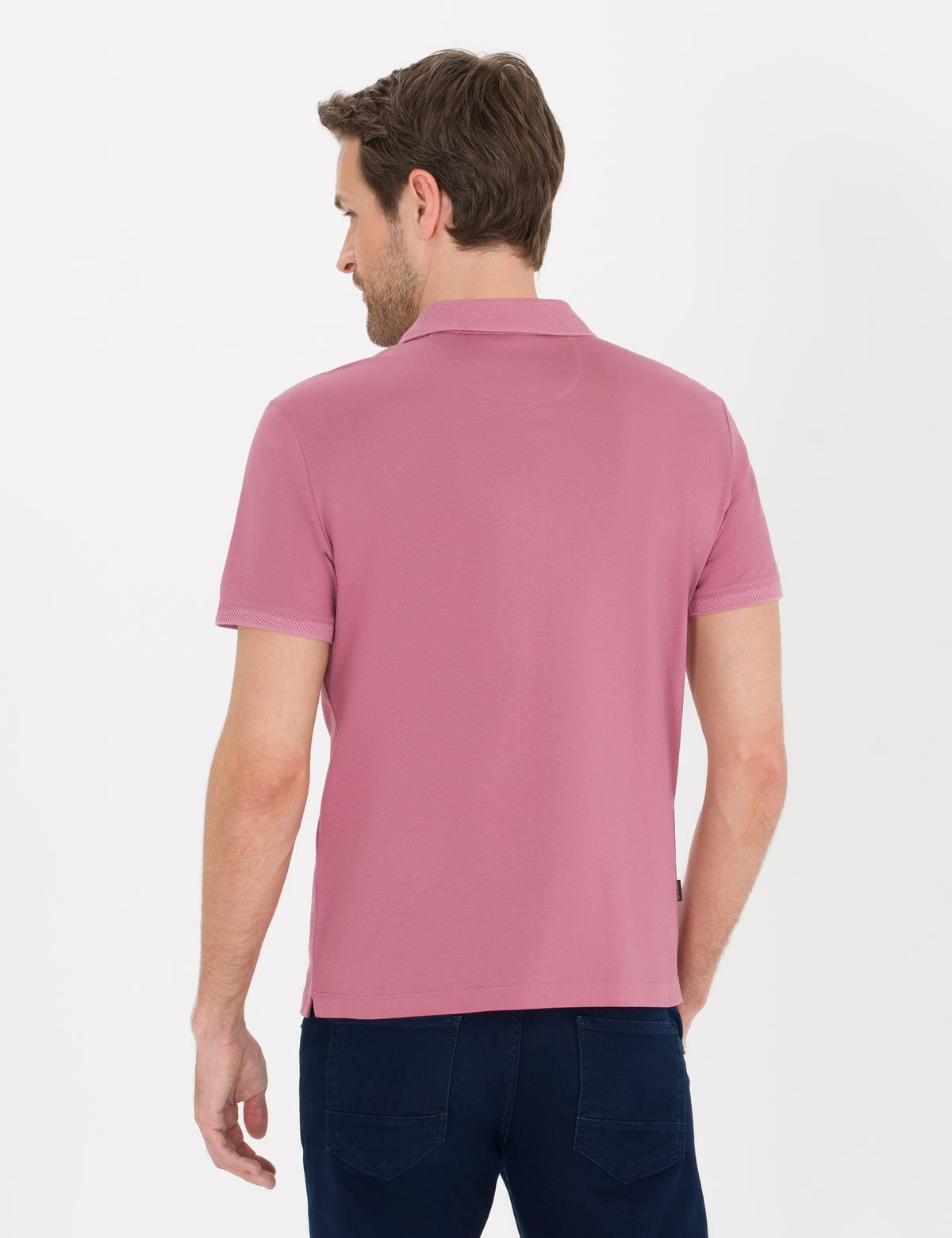 Pembe Slim Fit Polo Yaka Merserize Tişört - 50262665103
