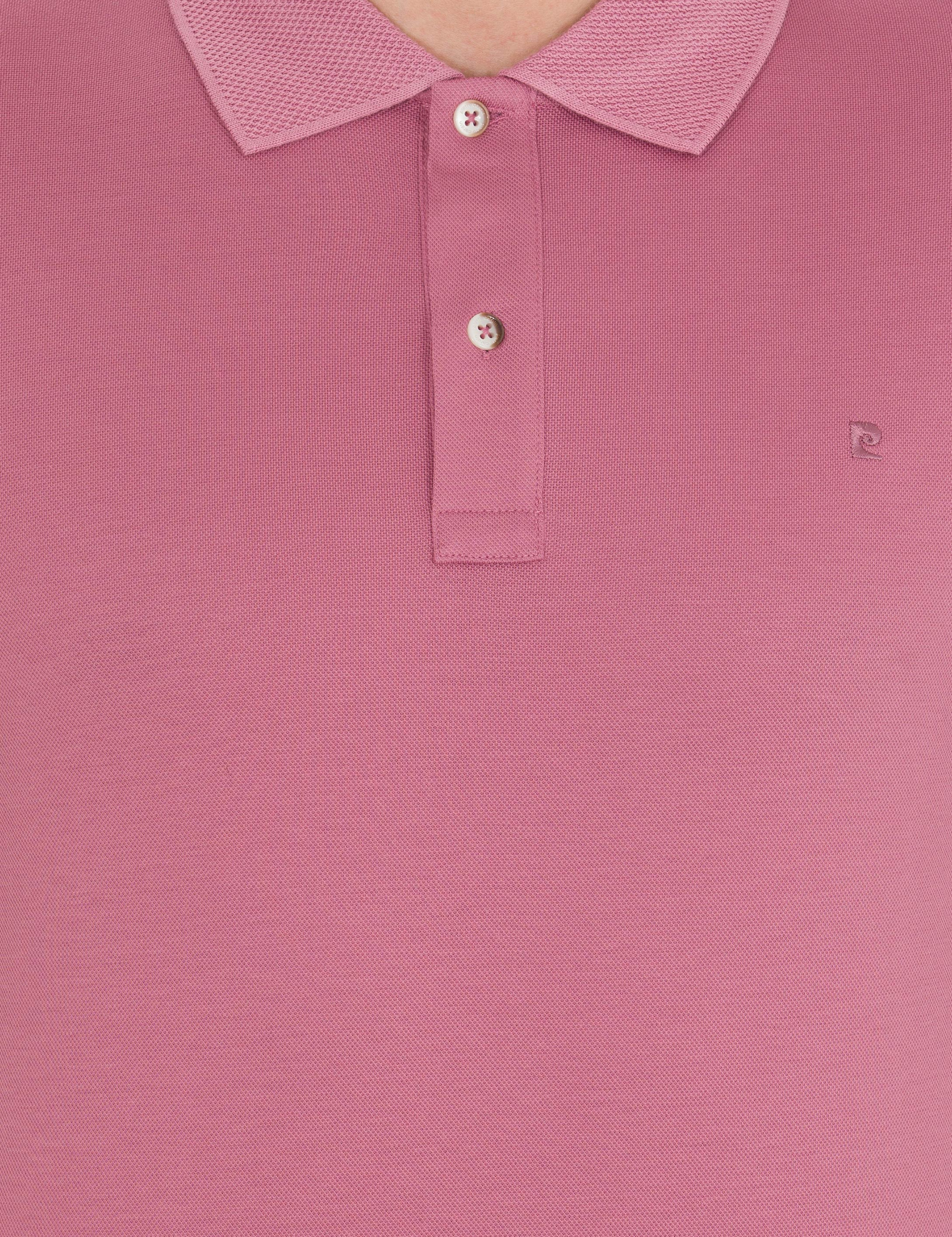 Pembe Slim Fit Polo Yaka Merserize Tişört - Image 6