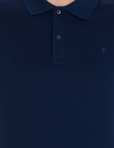 Lacivert Slim Fit Polo Yaka Merserize Tişört
