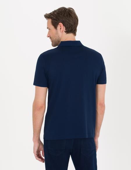 Lacivert Slim Fit Polo Yaka Merserize Tişört - 50262665123