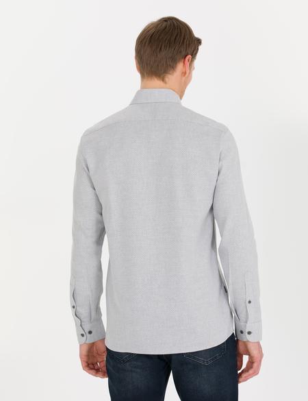 Gri Slim Fit Uzun Kollu Gömlek - 50265762016