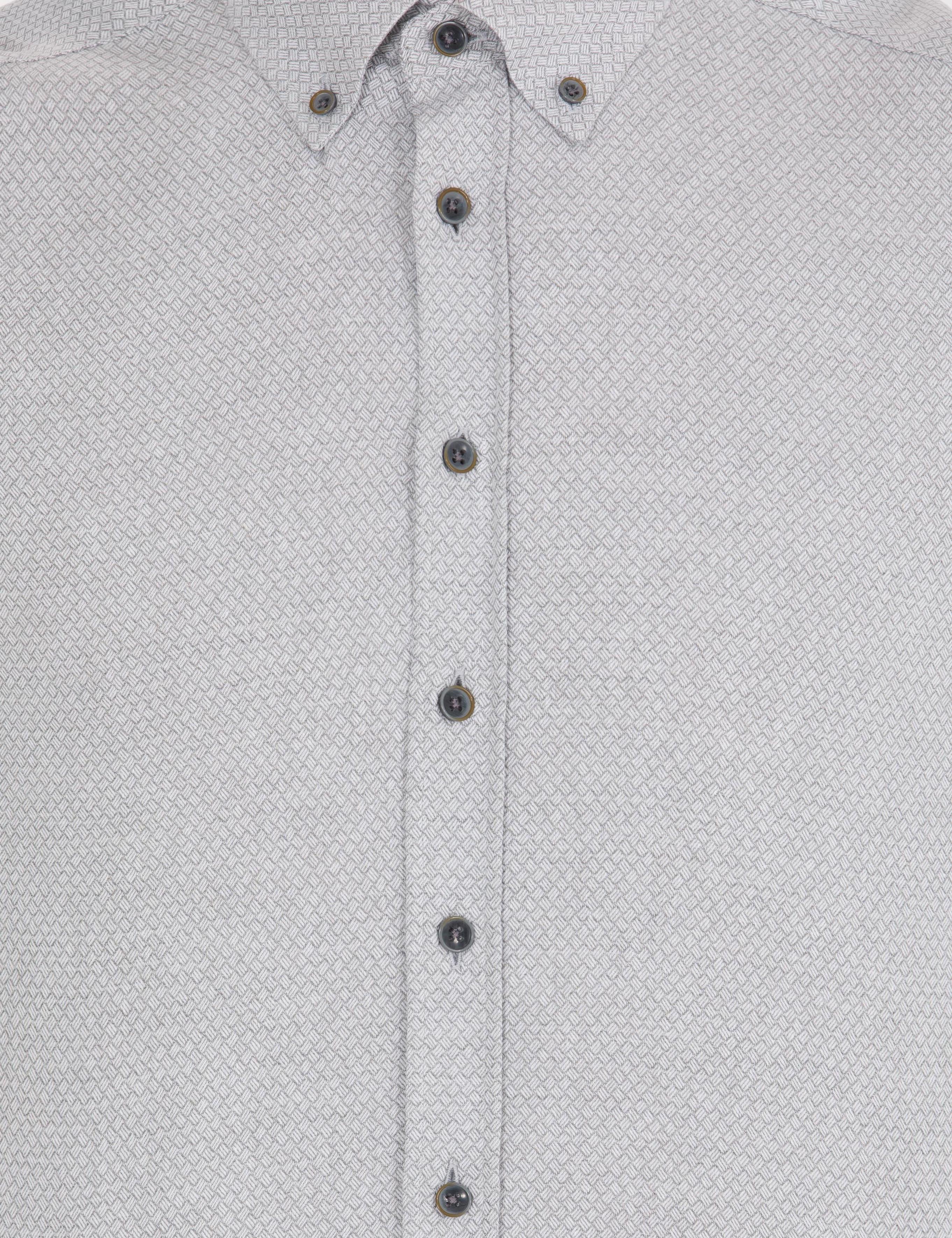 Gri Slim Fit Uzun Kollu Gömlek