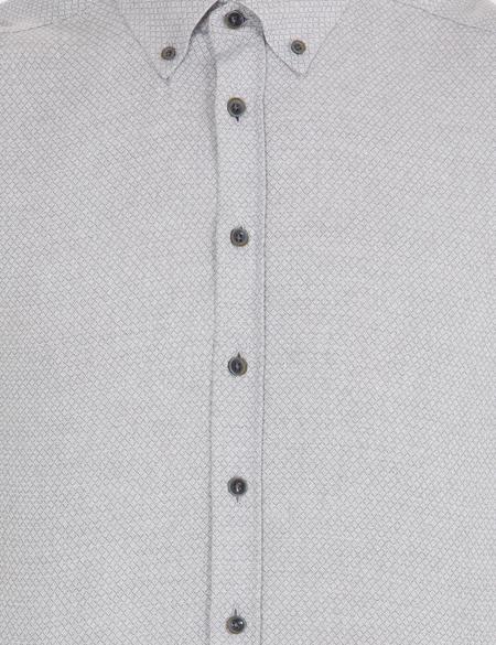 Gri Slim Fit Uzun Kollu Gömlek - 50265762016