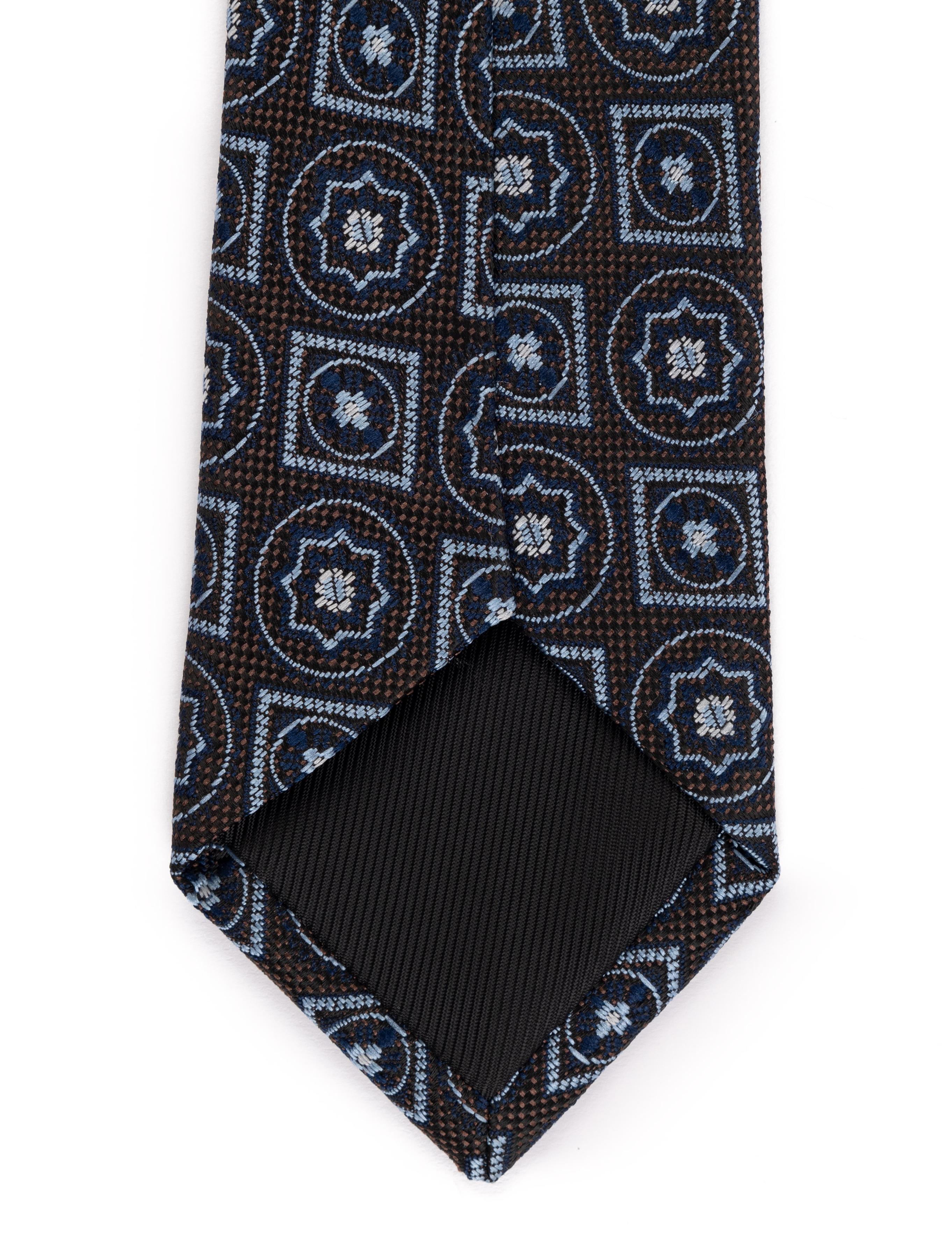 Kahverengi 3'lü Kravat Mendil Set