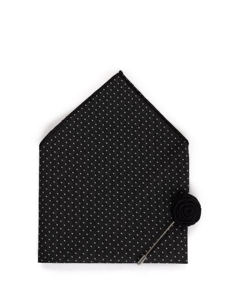 Siyah 3'lü Kravat Mendil Set - 50269550001