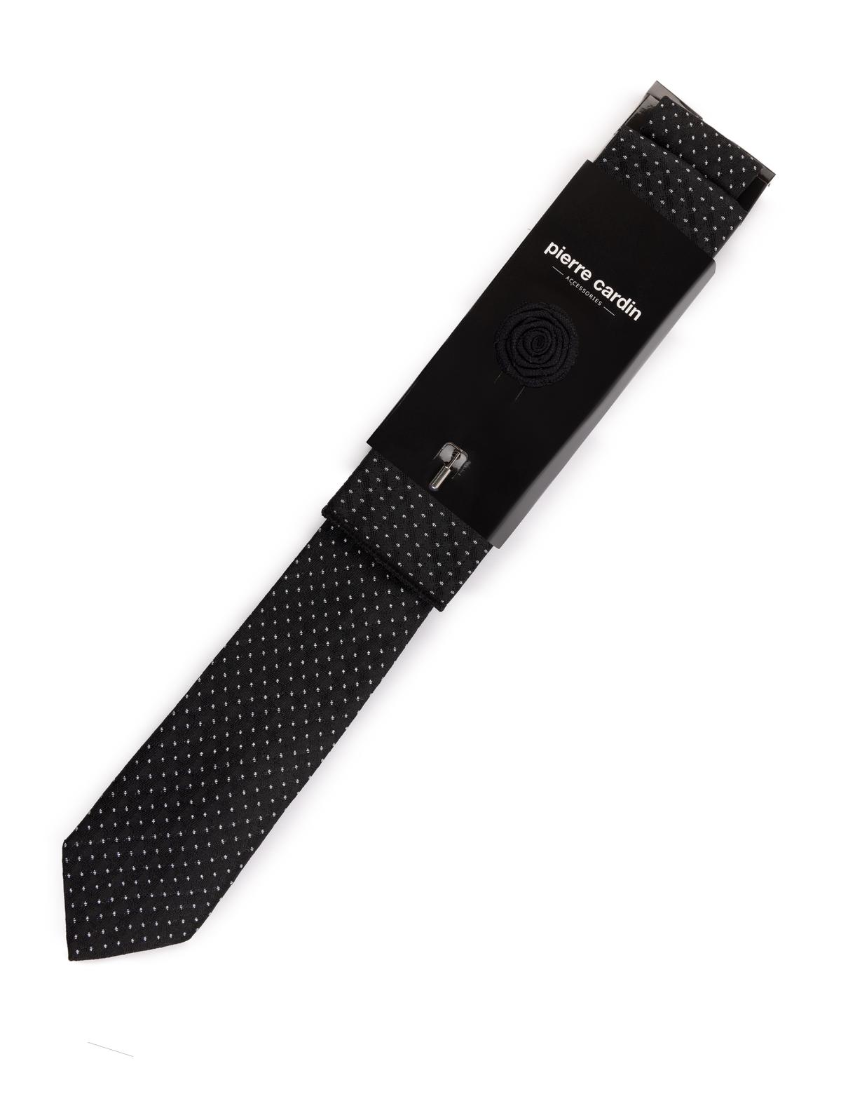 Siyah 3'lü Kravat Mendil Set - 50269550001