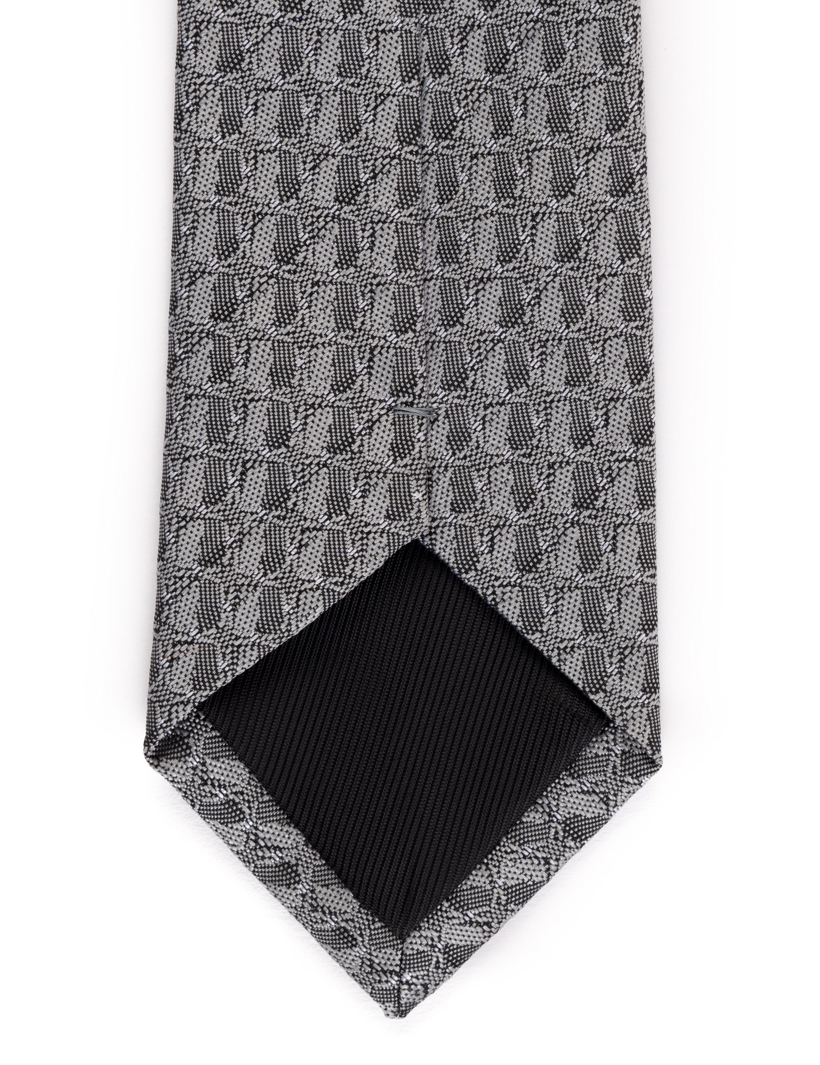 Gri 3'lü Kravat Mendil Set