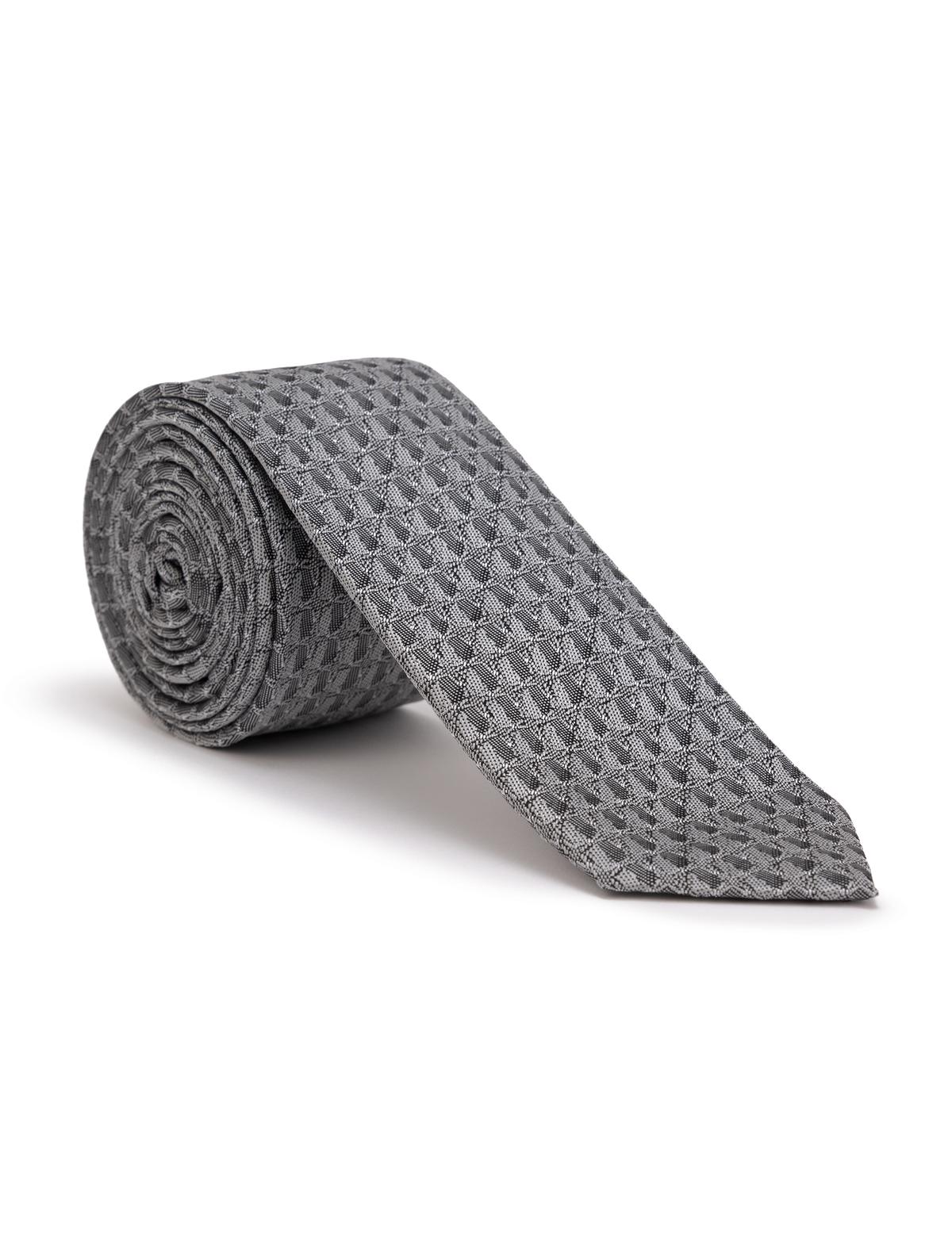 Gri 3'lü Kravat Mendil Set - 50269550002