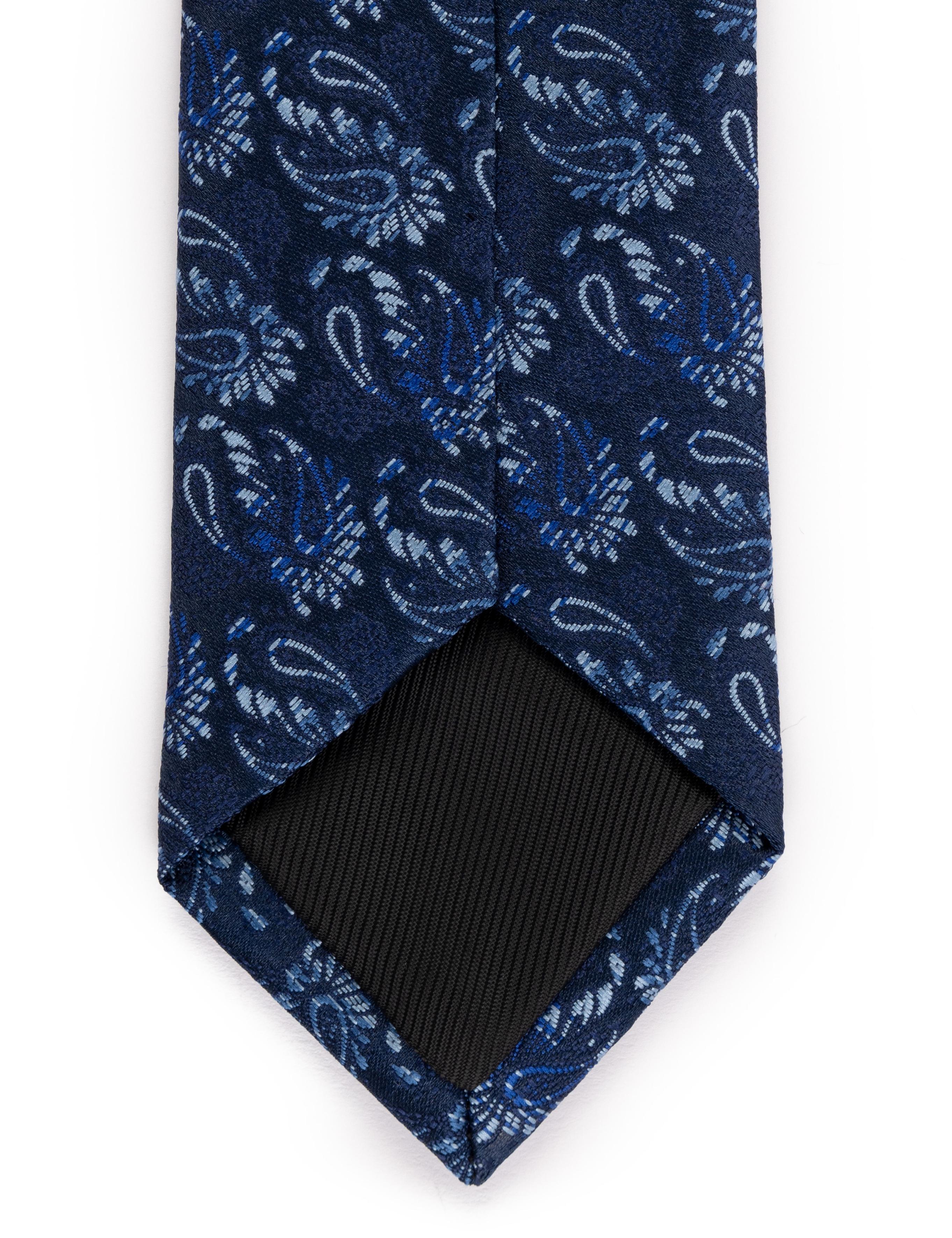 Lacivert 3'lü Kravat Mendil Set