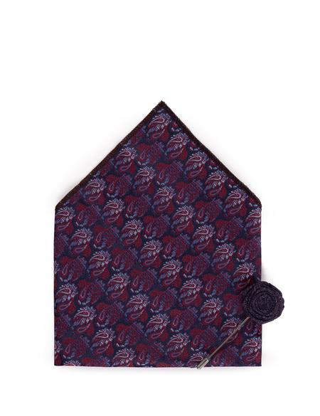 Mor 3'lü Kravat-Mendil-Kravat İğnesi Set - 50269554003