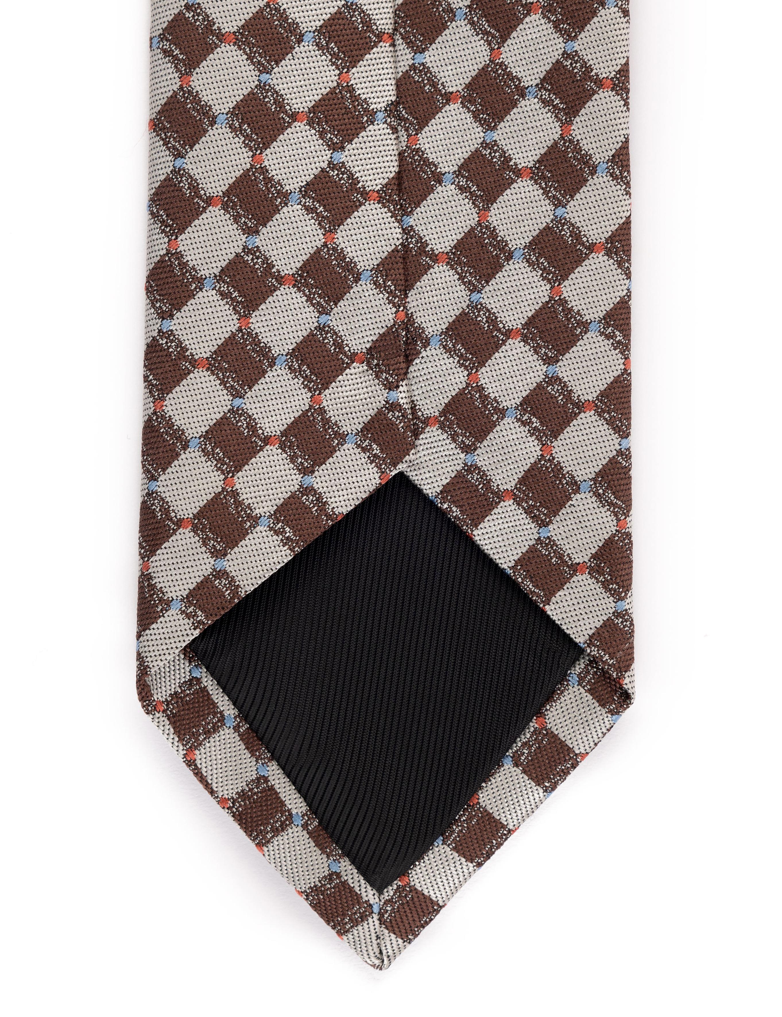 Bej 3'lü Kravat-Mendil-Kravat İğnesi Set