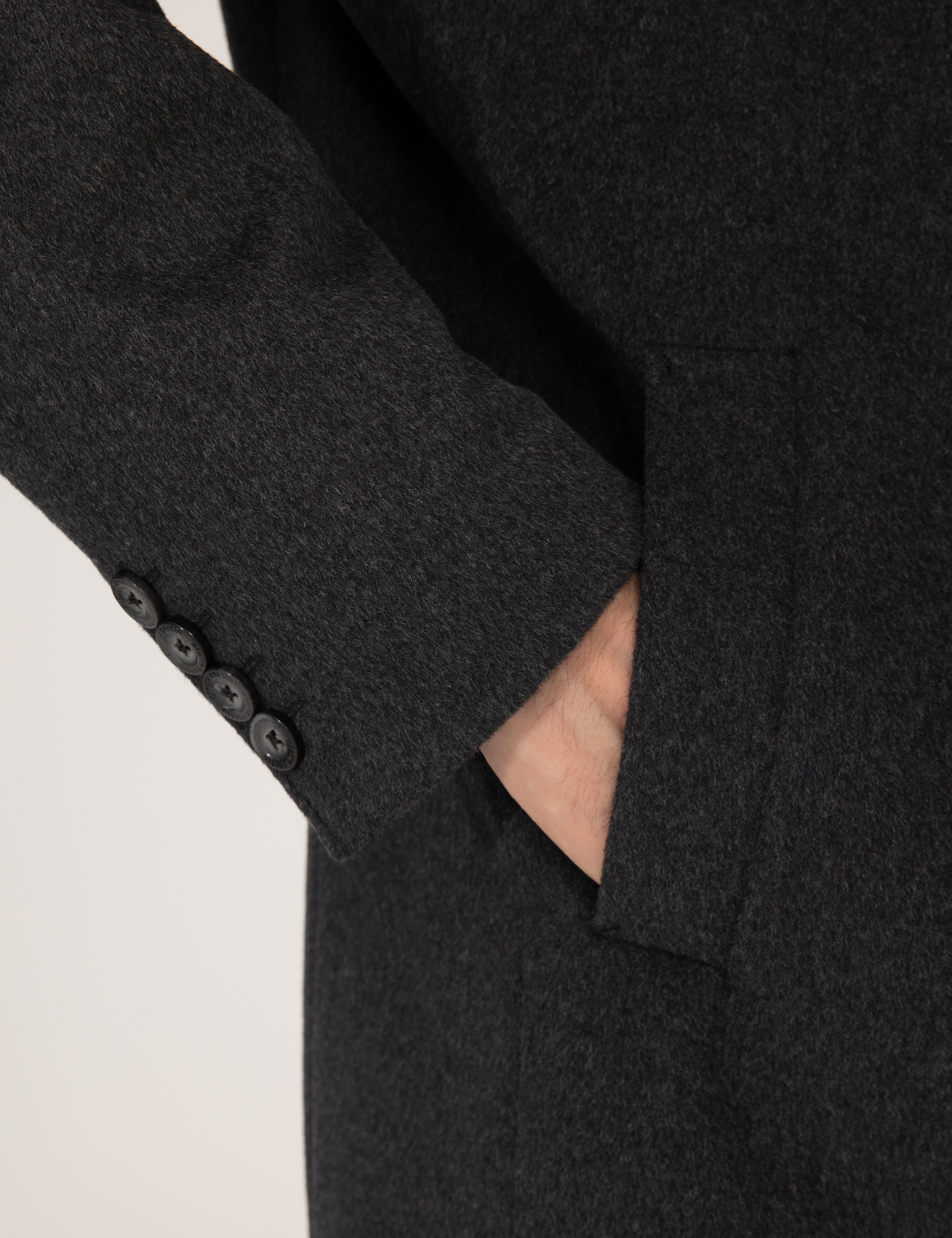 Antrasit Slim Fit Palto - Image 7