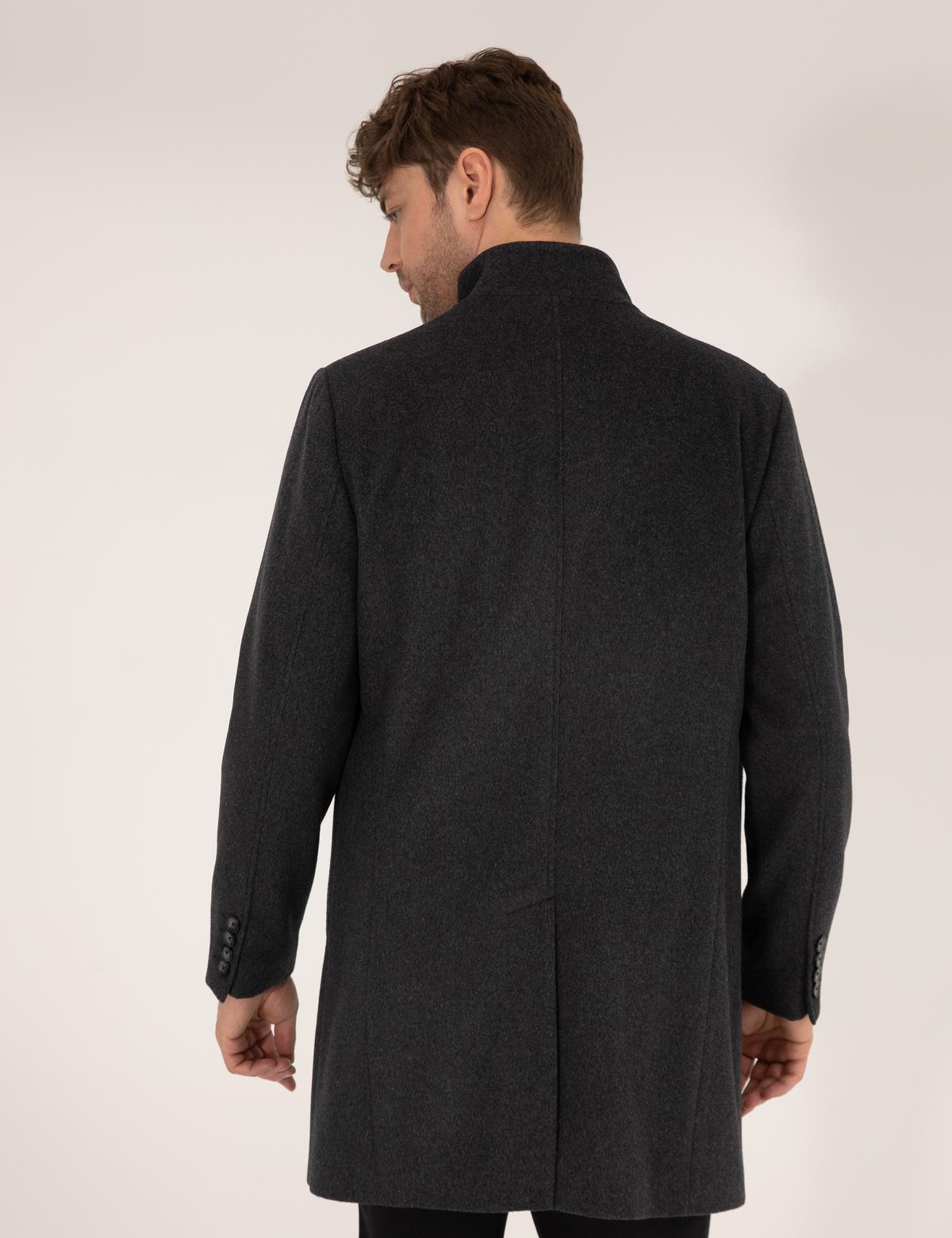 Antrasit Slim Fit Palto - 50257493020