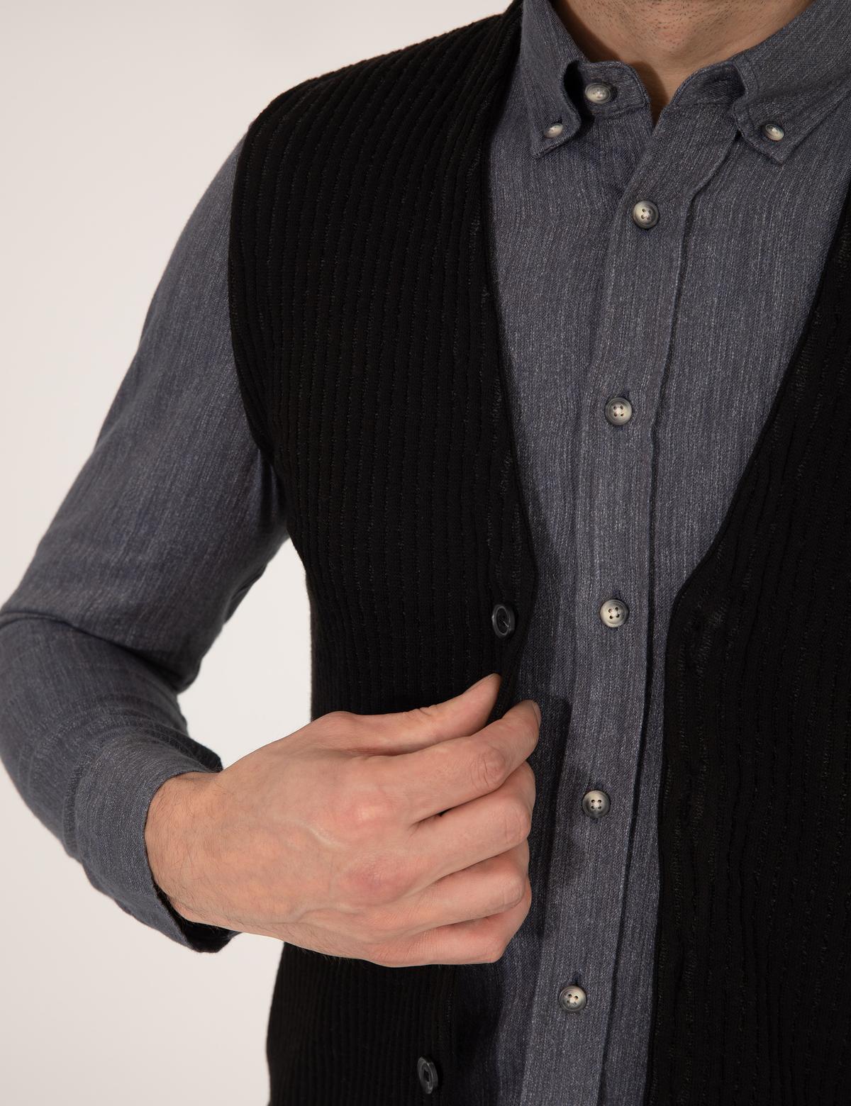 Siyah Triko Yelek - 50263175001