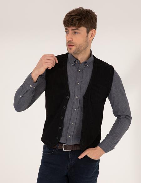 Siyah Triko Yelek - 50263175001