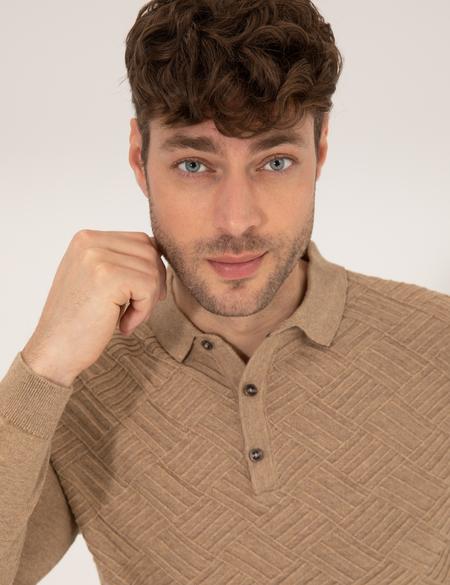 Kahverengi Slim Fit Kazak - 50265441032