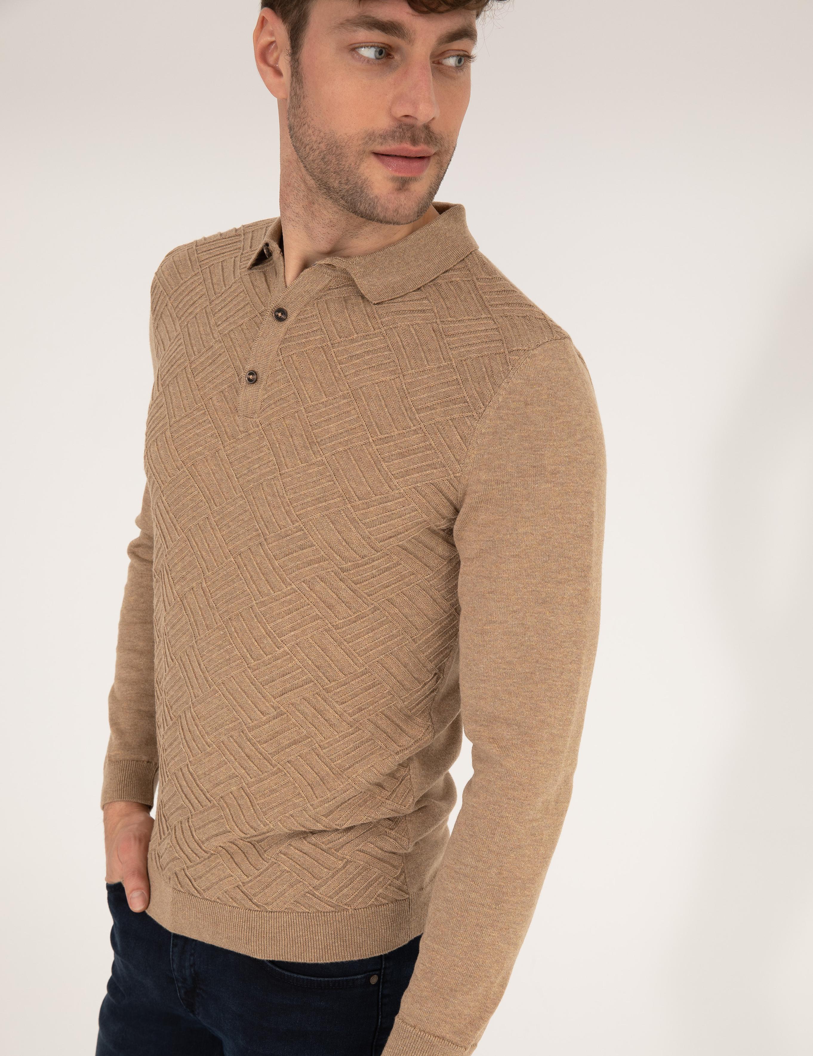 Kahverengi Slim Fit Kazak