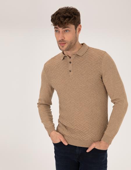 Kahverengi Slim Fit Kazak - 50265441032