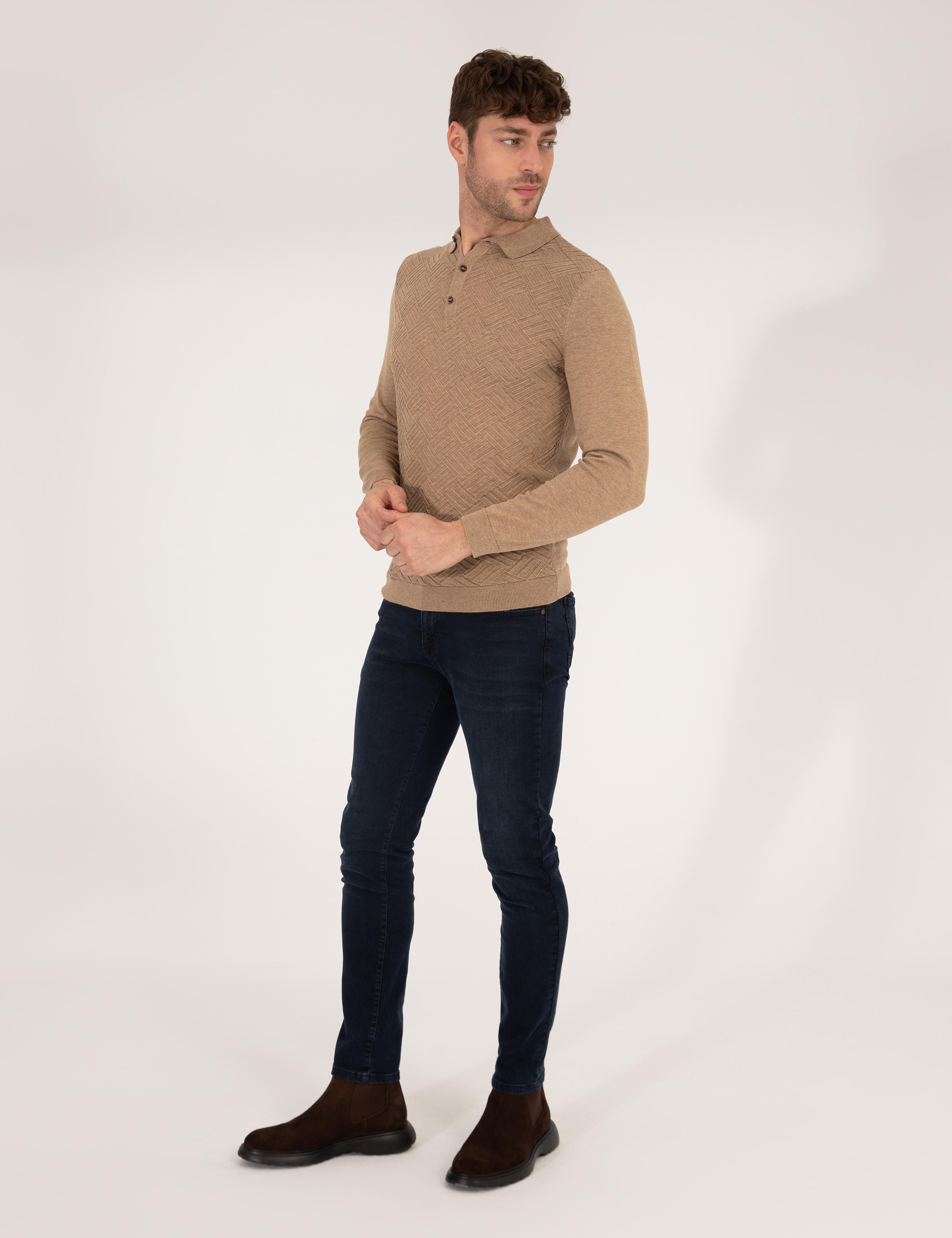 Kahverengi Slim Fit Kazak