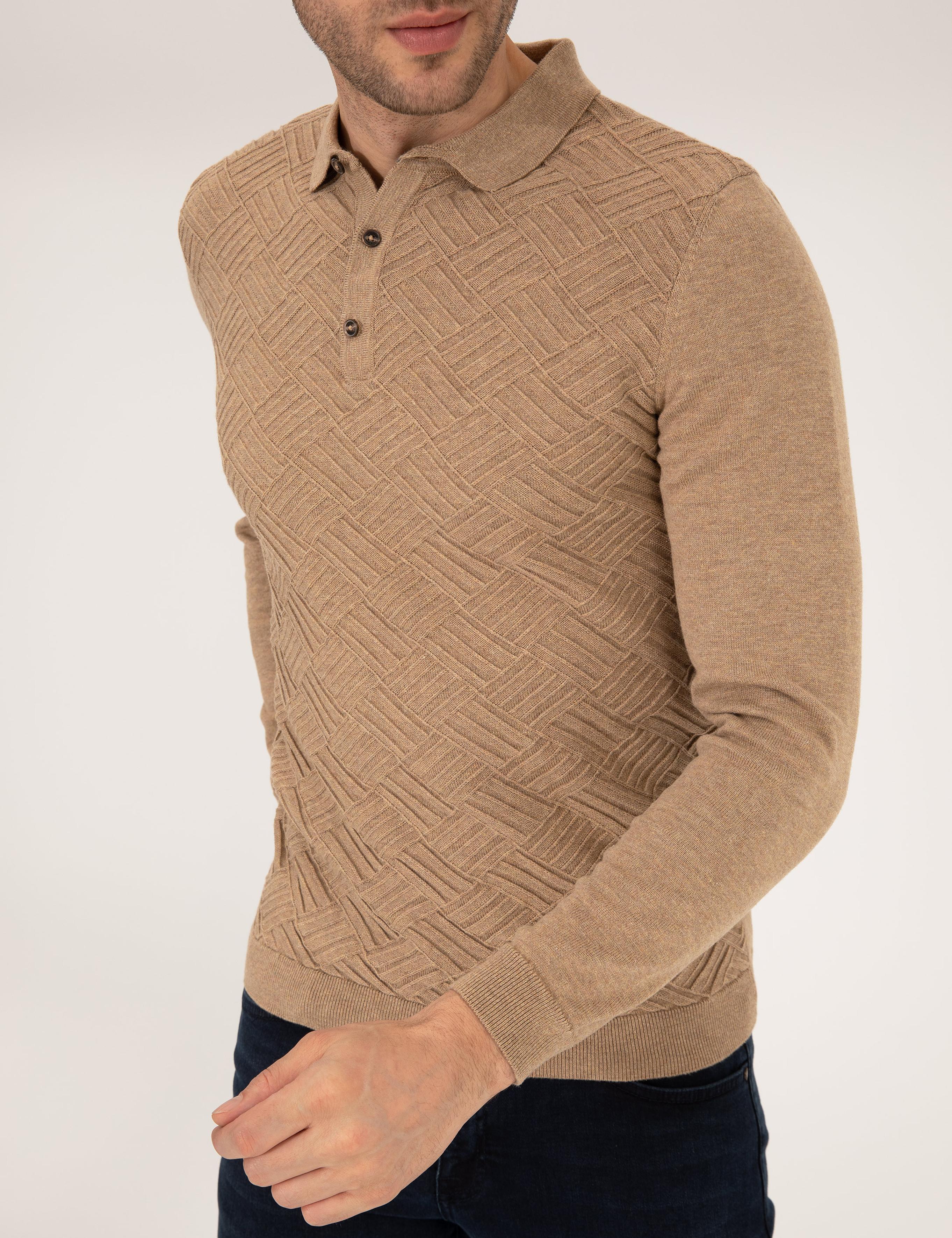 Kahverengi Slim Fit Kazak