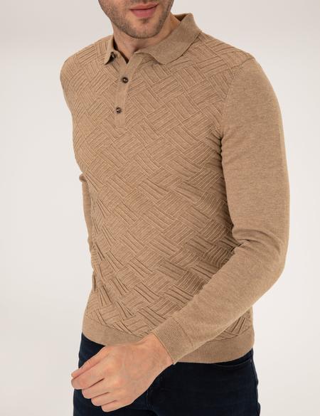 Kahverengi Slim Fit Kazak - 50265441032