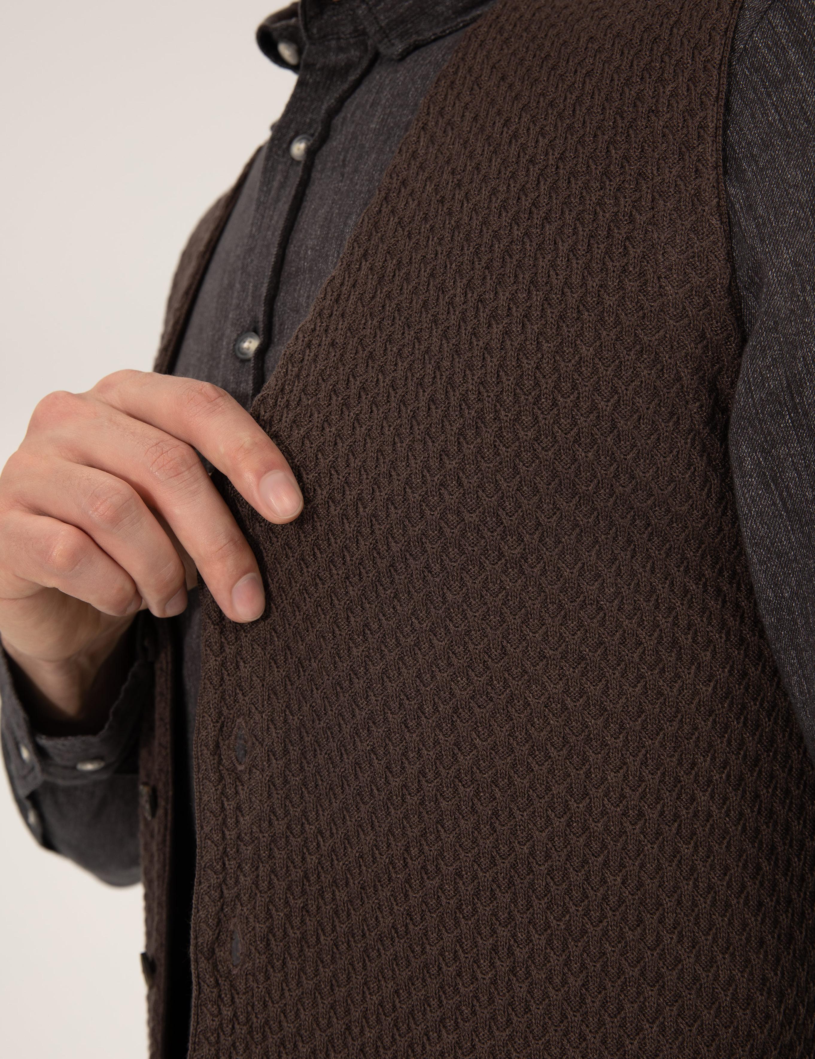 Kahverengi Triko Yelek