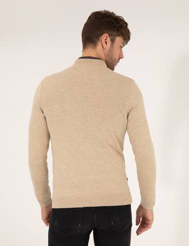Kum Melanj Slim Fit Triko Hırka