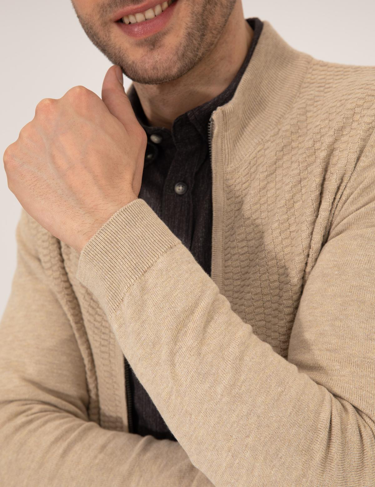 Kum Melanj Slim Fit Triko Hırka - 50265903031