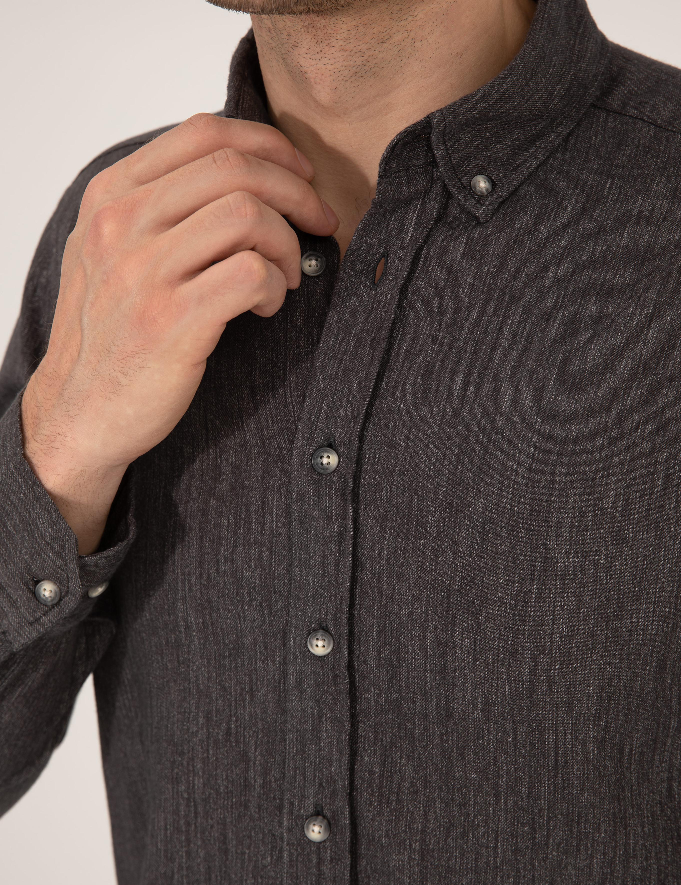 Siyah Slim Fit Uzun Kollu Gömlek