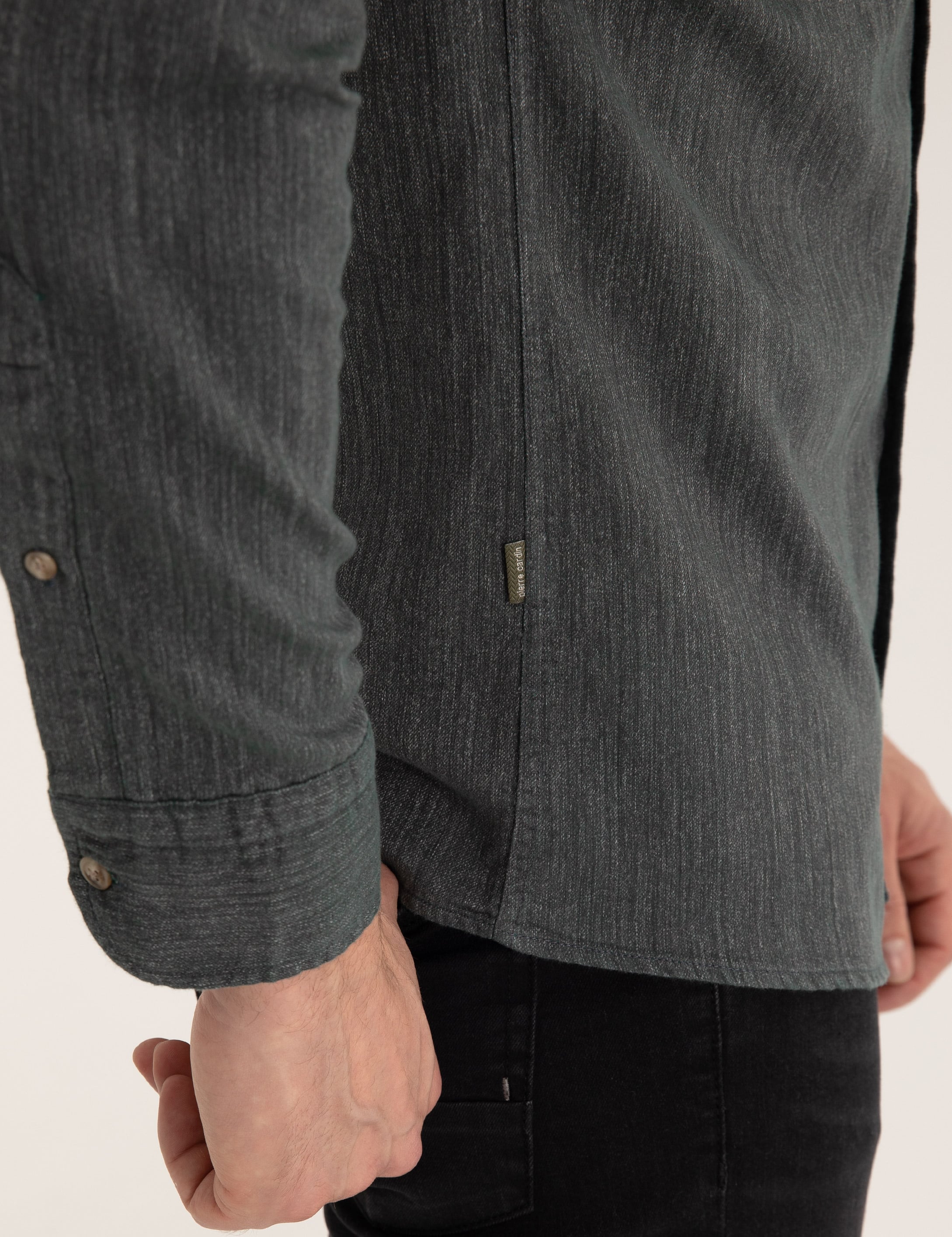 Pierre Cardin Haki Slim Fit Uzun Kollu Gömlek görsel 7