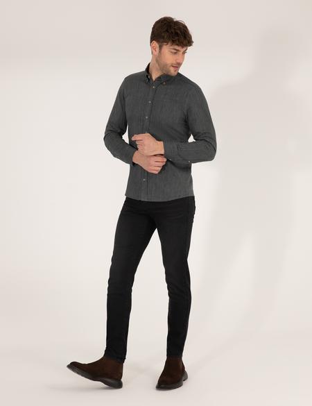 Haki Slim Fit Uzun Kollu Gömlek - 50266232017