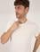 Ekru Slim Fit Dokulu Bisiklet Yaka Tişört