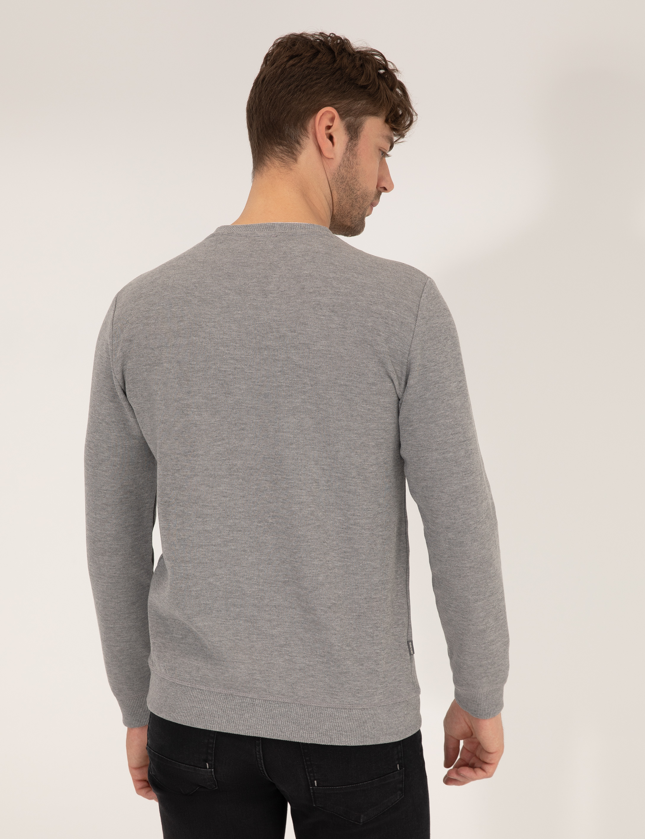Pierre Cardin Gri Melanj Sweatshirt görsel 5