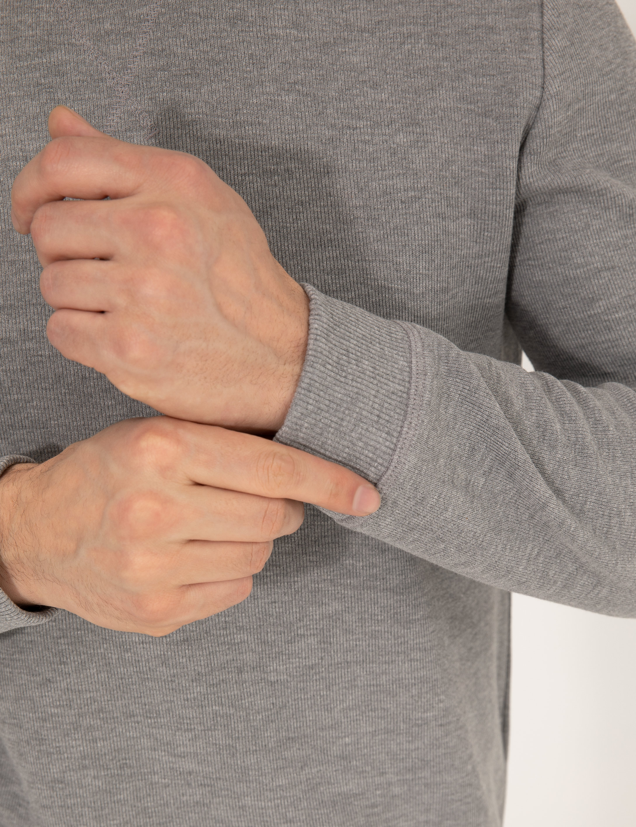 Pierre Cardin Gri Melanj Sweatshirt görsel 7