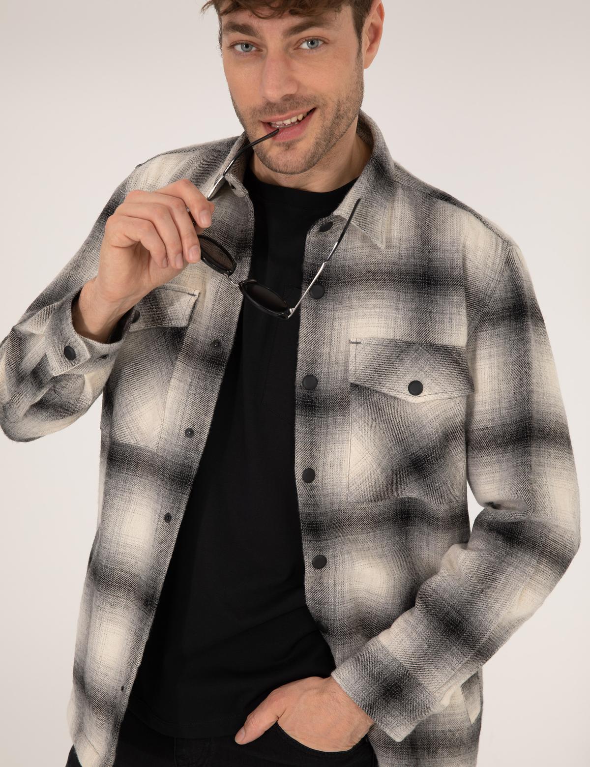 Gri Oversize Uzun Kollu Gömlek - 50269720006