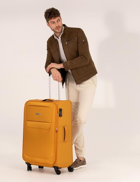 Sarı Büyük Boy Kumaş Valiz - 50279489004