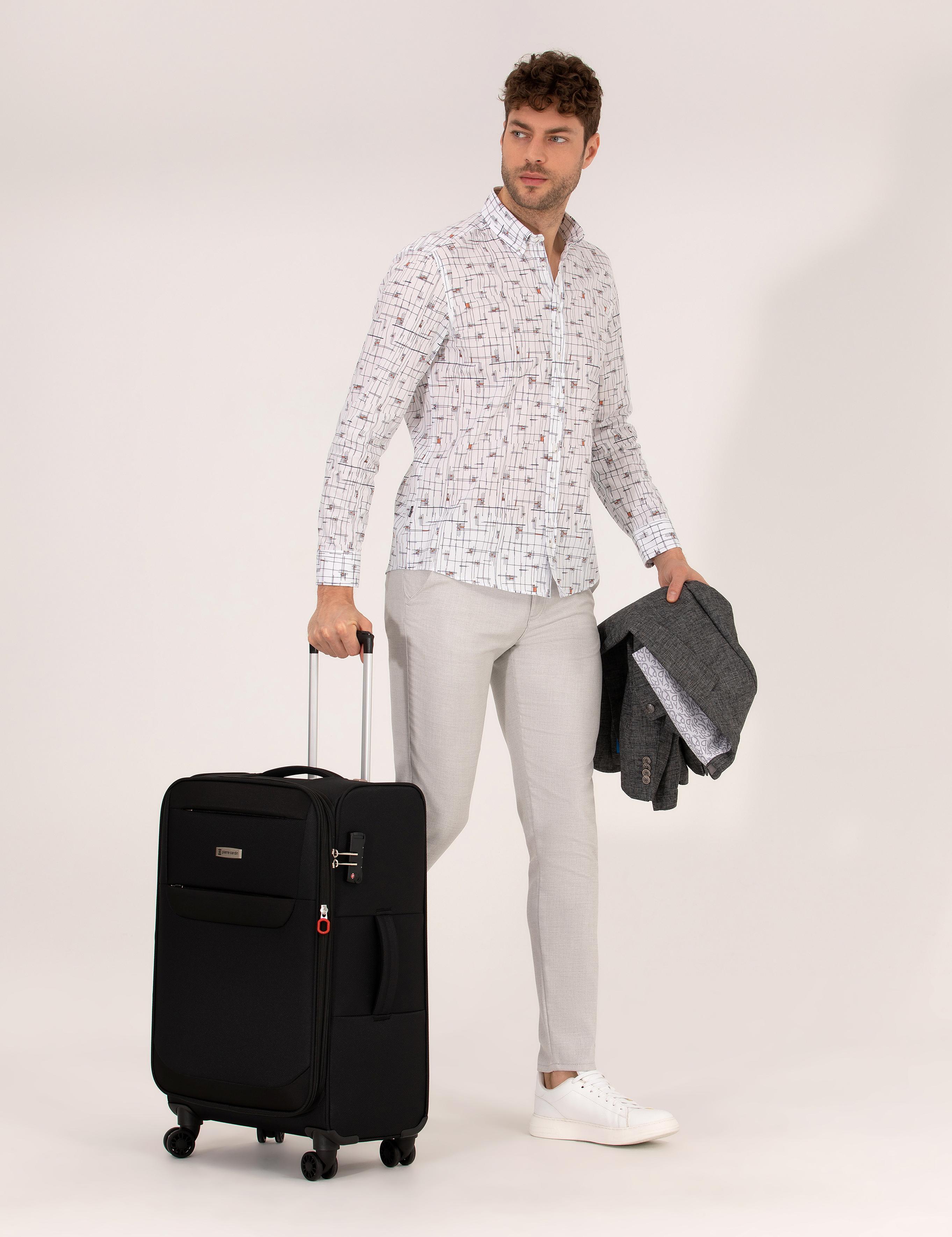 Siyah Orta Boy Kumaş Valiz