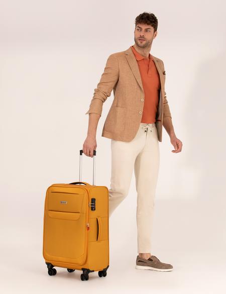 Sarı Orta Boy Kumaş Valiz - 50279490004