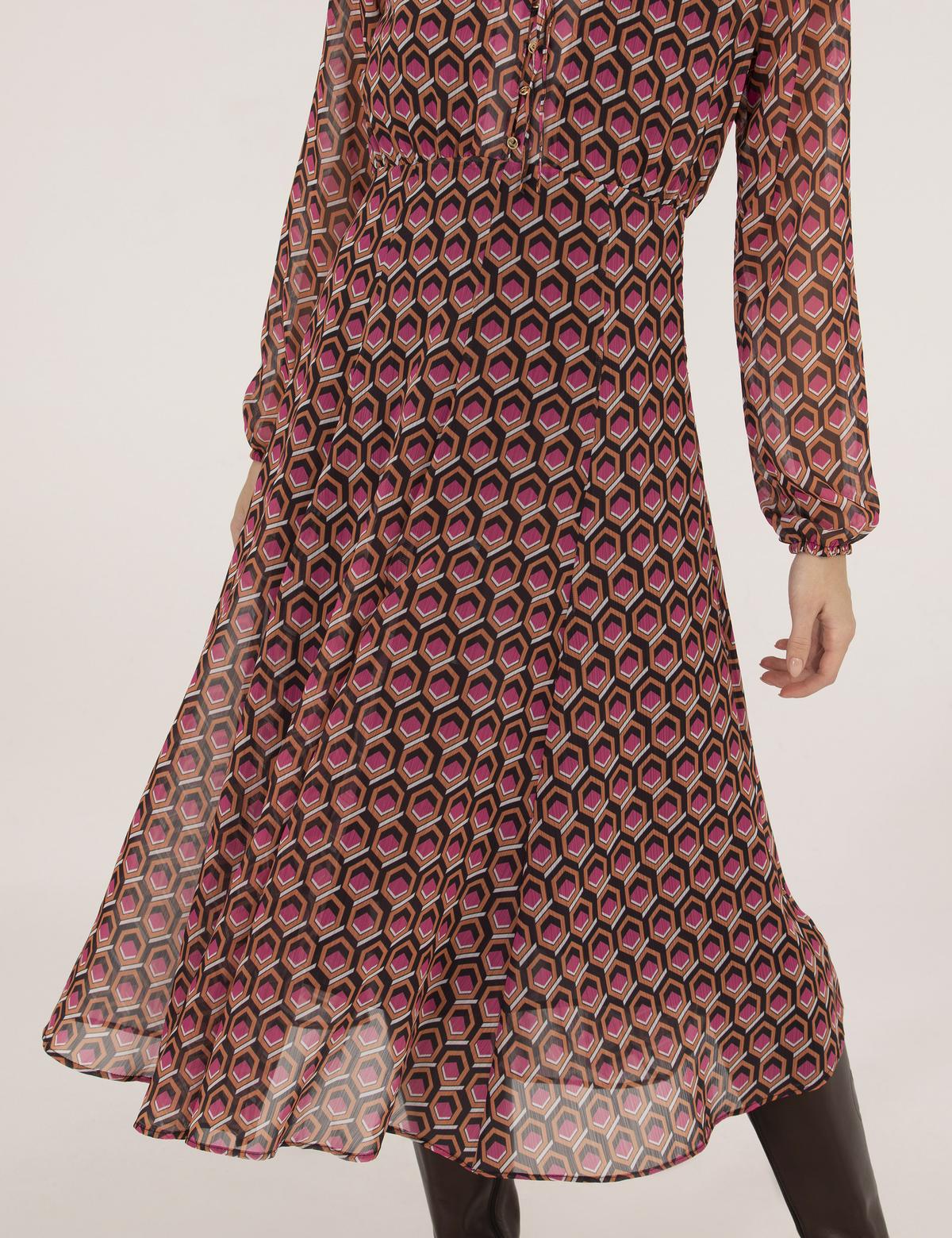 Turuncu Desenli Elbise - 50245036001