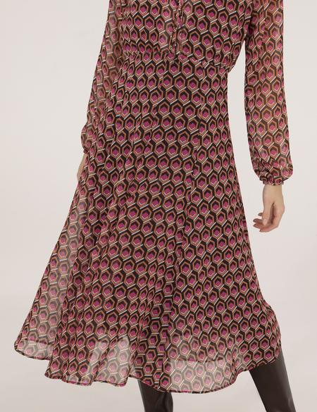 Turuncu Desenli Elbise - 50245036001